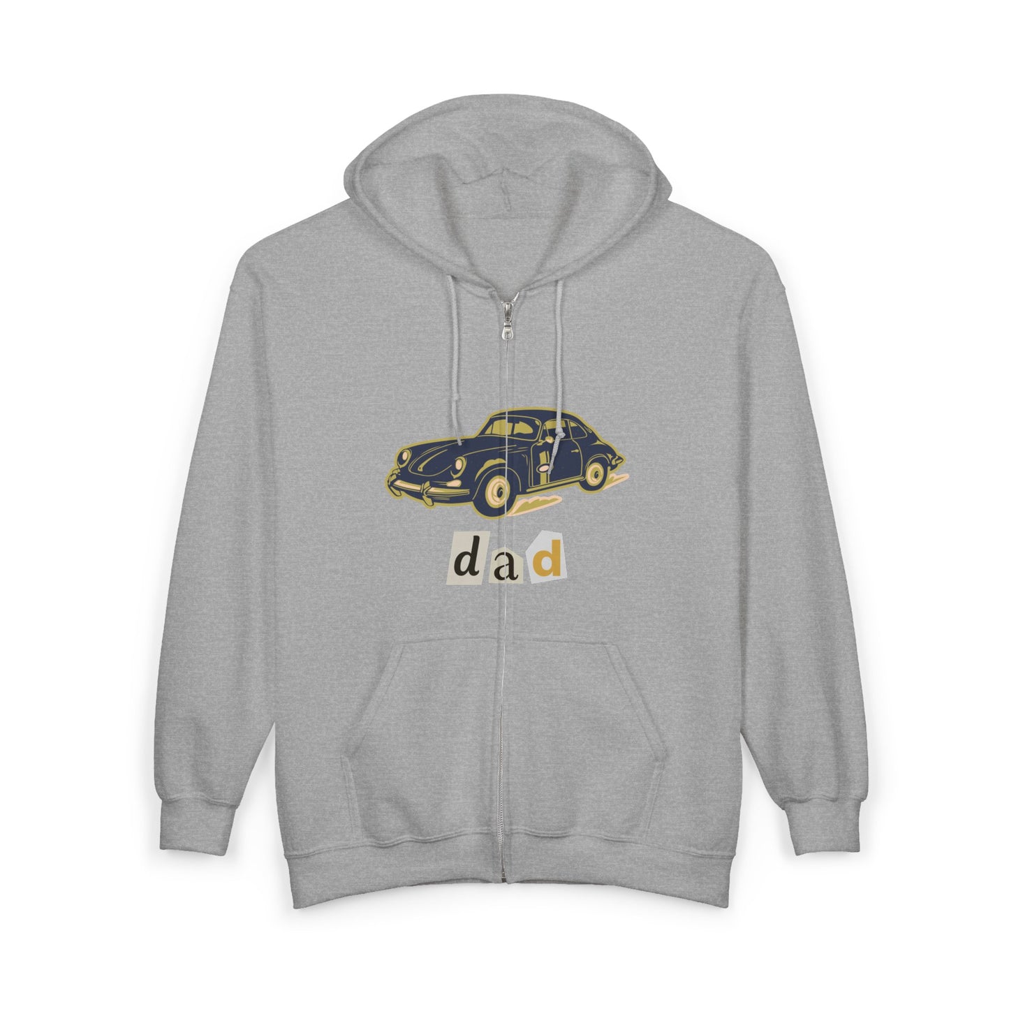 Vintage Beetle Zip Hoodie – 'dad' Car Graphic