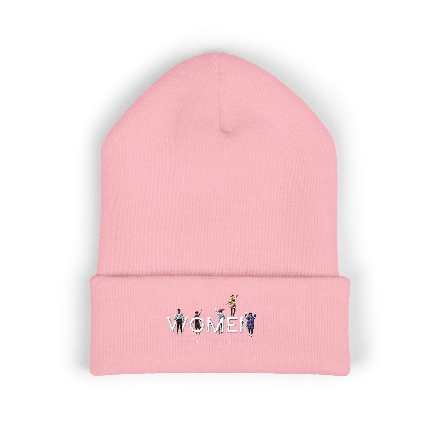 Embroidered Penguin Line Cuffed Beanie — Cute Winter Animal Knit Hat