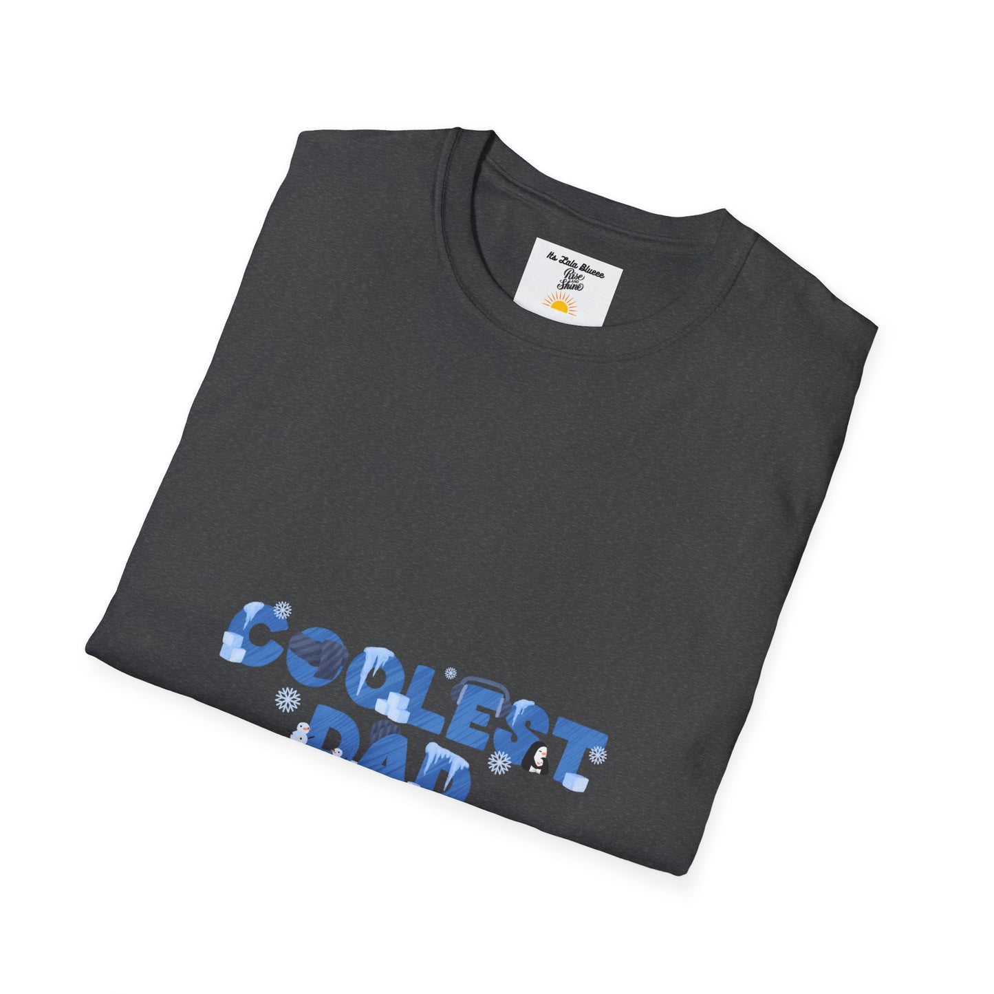Coolest Dad T-Shirt — Blue Pattern "Coolest Dad" Graphic Tee