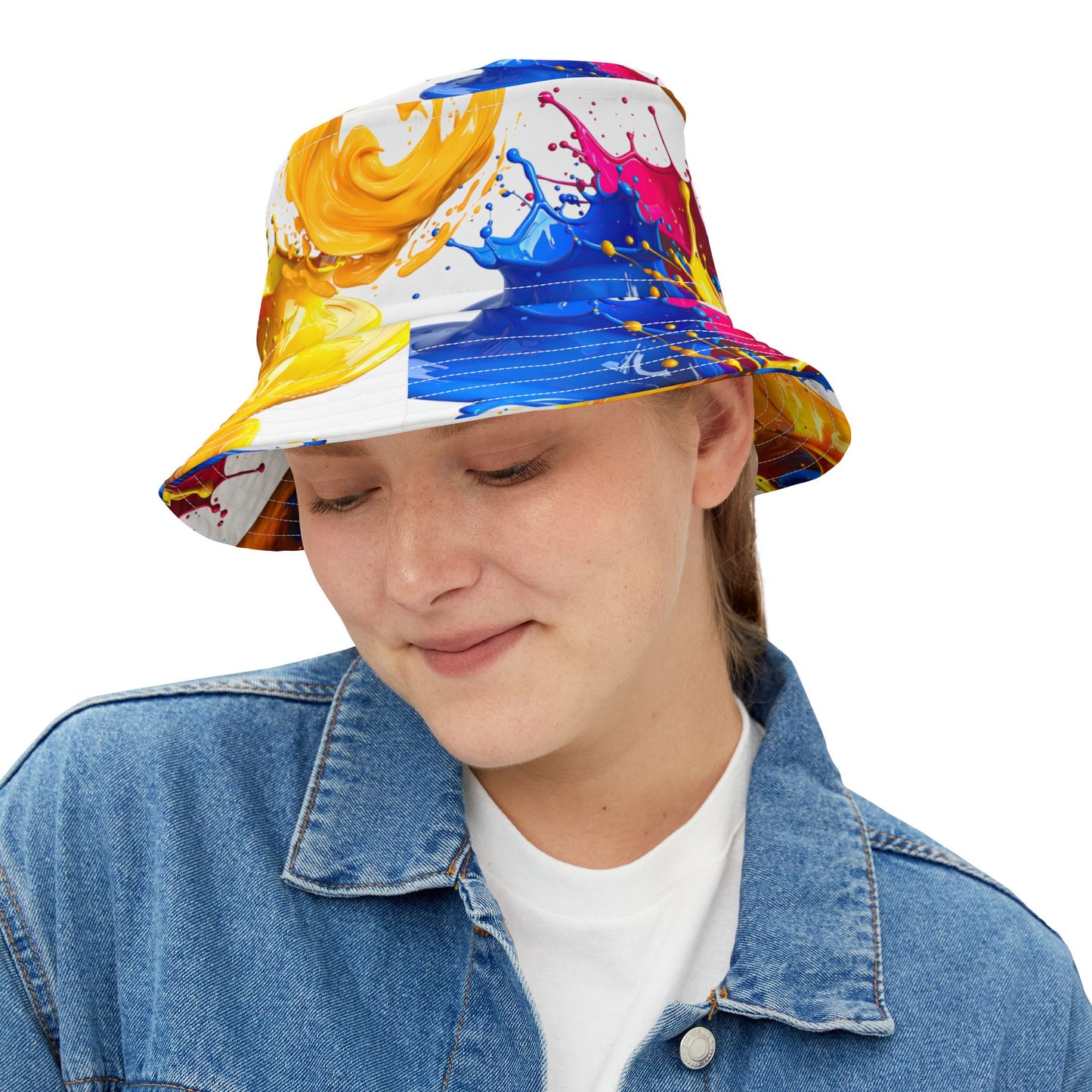 Color Splash Bucket Hat — Vibrant Paint Splash AOP Bucket Hat