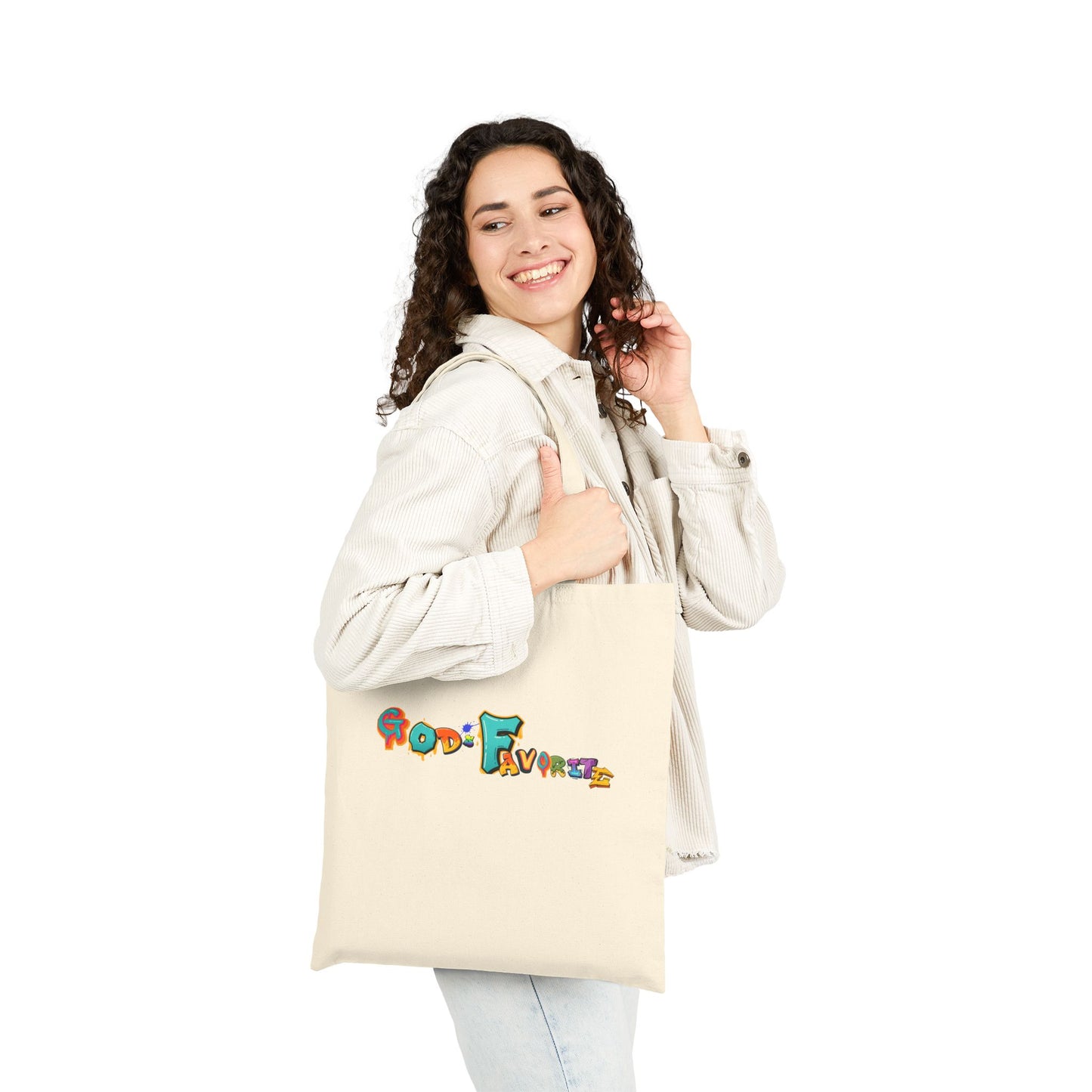 Canvas Tote Bag — Colorful Playful Lettering Grocery & School Tote