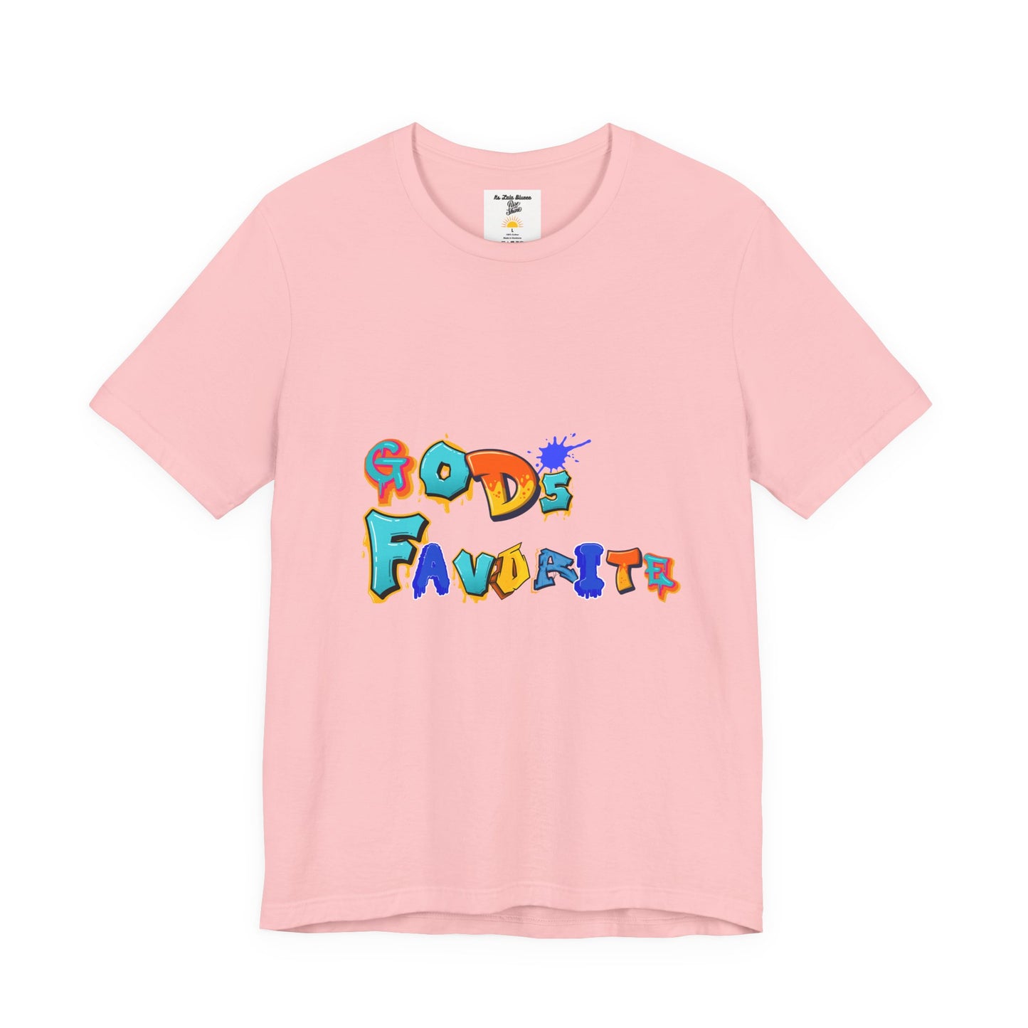 God's Favorite Graphic Tee — Colorful Handwritten Faith Shirt