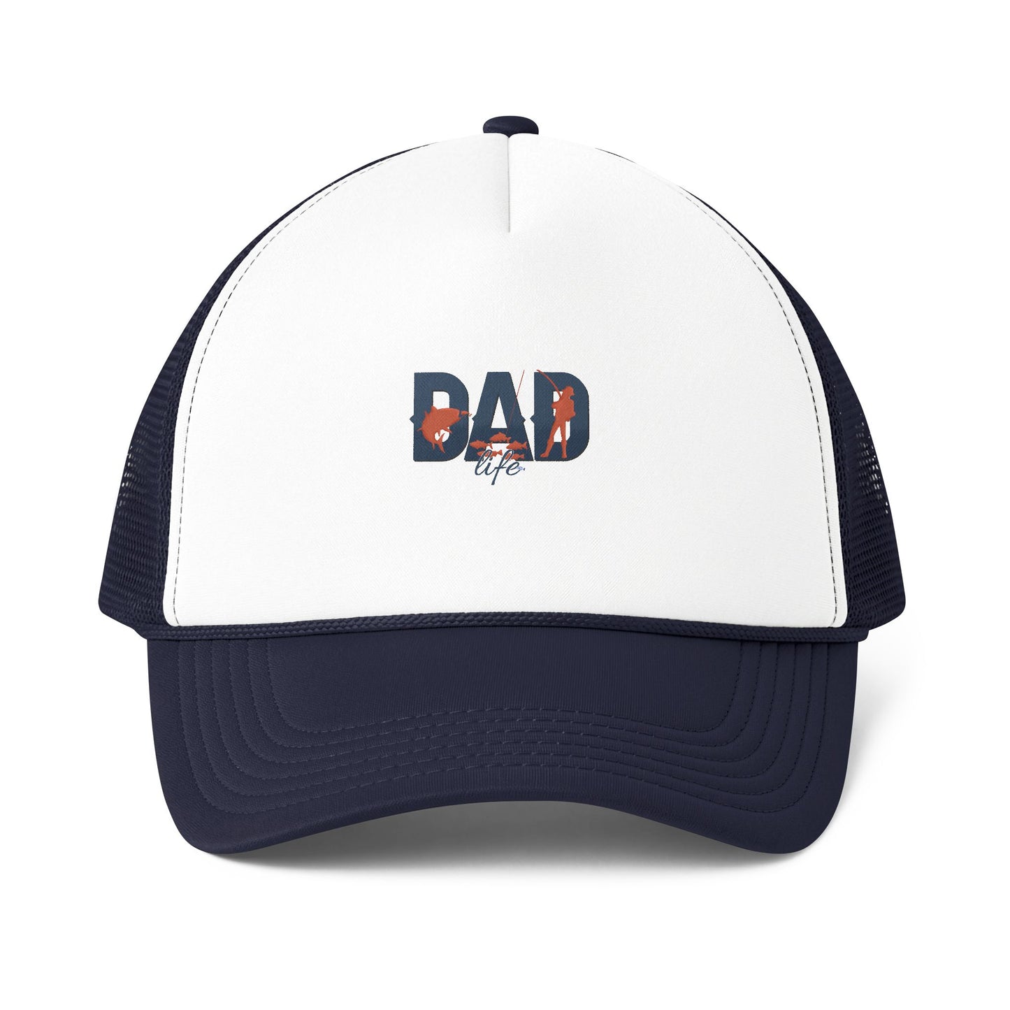 Dad Life Trucker Cap — Retro Floral Logo Foam Mesh-Back Hat