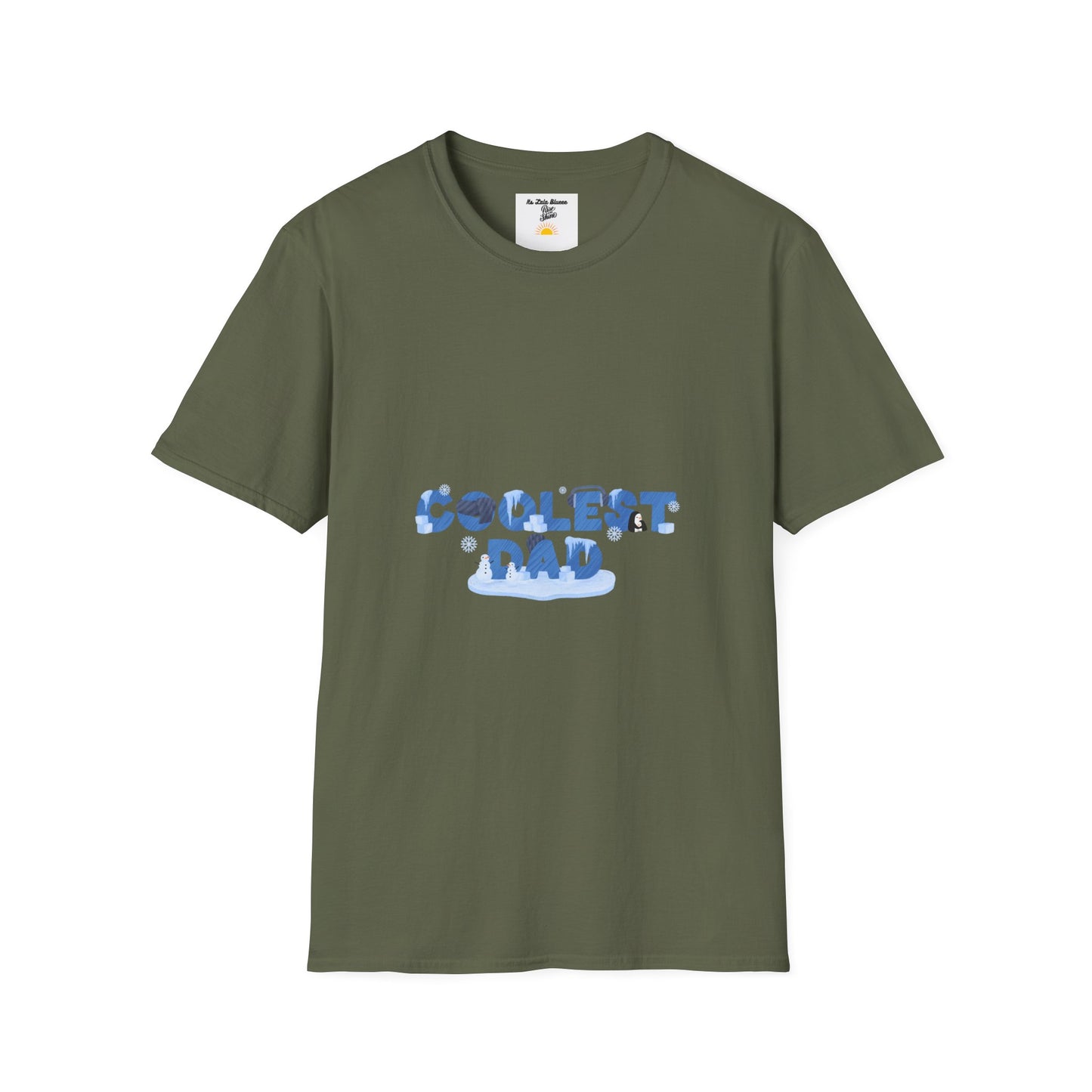 Coolest Dad T-Shirt — Blue Pattern "Coolest Dad" Graphic Tee