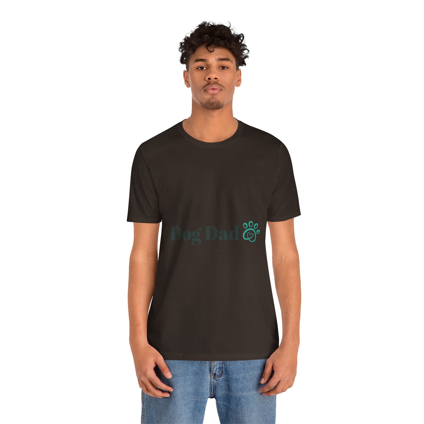 Dog Dad T-Shirt — ‘Dog Dad’ Text with Paw Print Tee