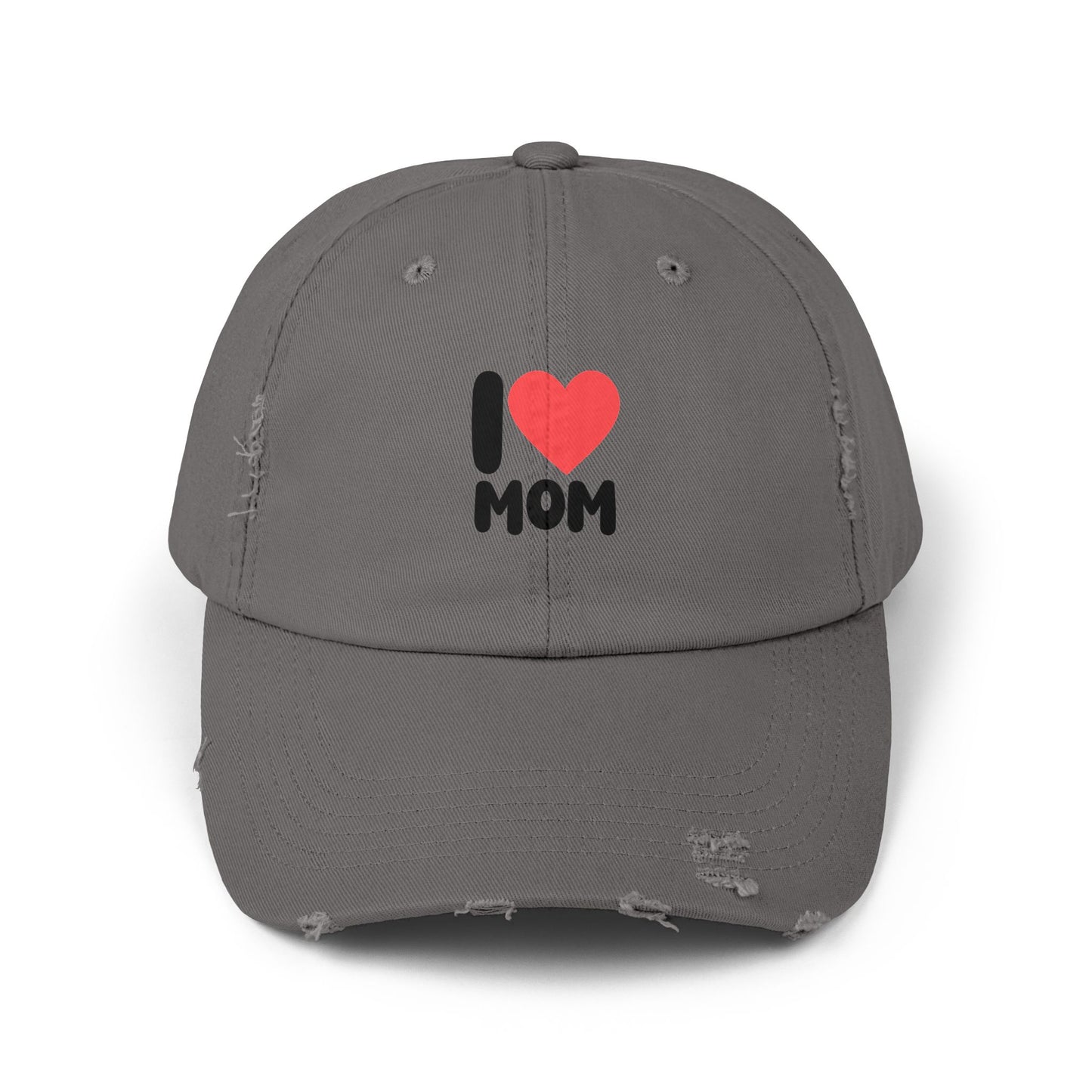 I  Mom Distressed Baseball Cap — Vintage Mom Hat for Mother’s Day