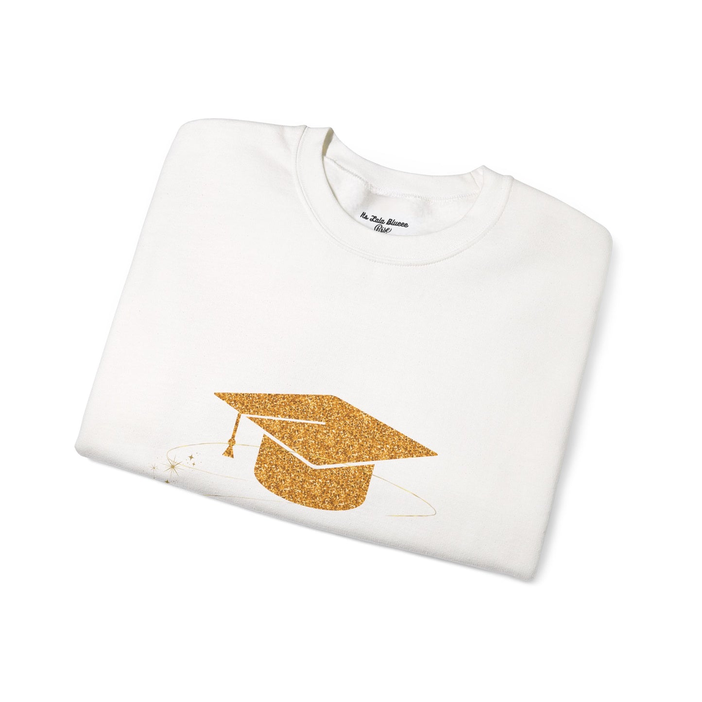 Graduation Crewneck Sweatshirt — Gold Cap "I Graduated" Graphic