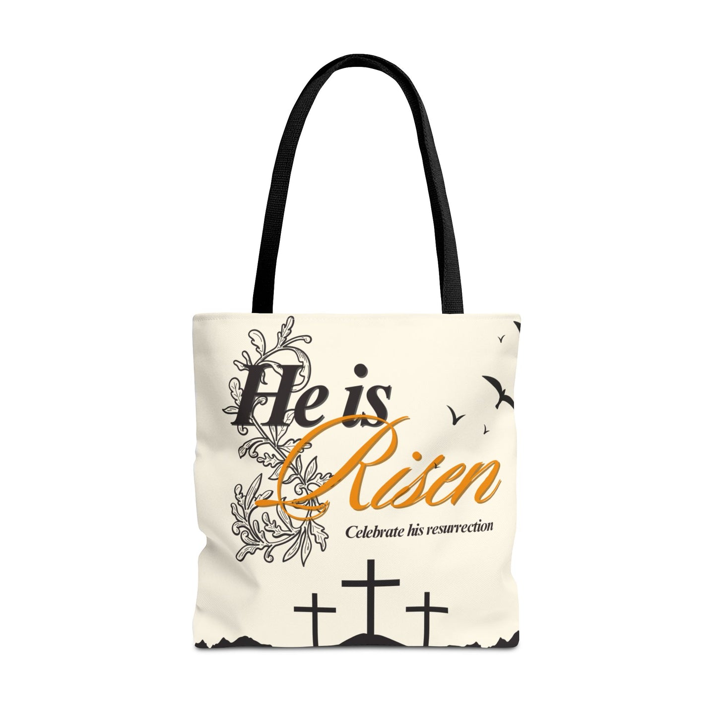 He Is Risen Easter Tote Bag — Christian Resurrection Canvas Tote