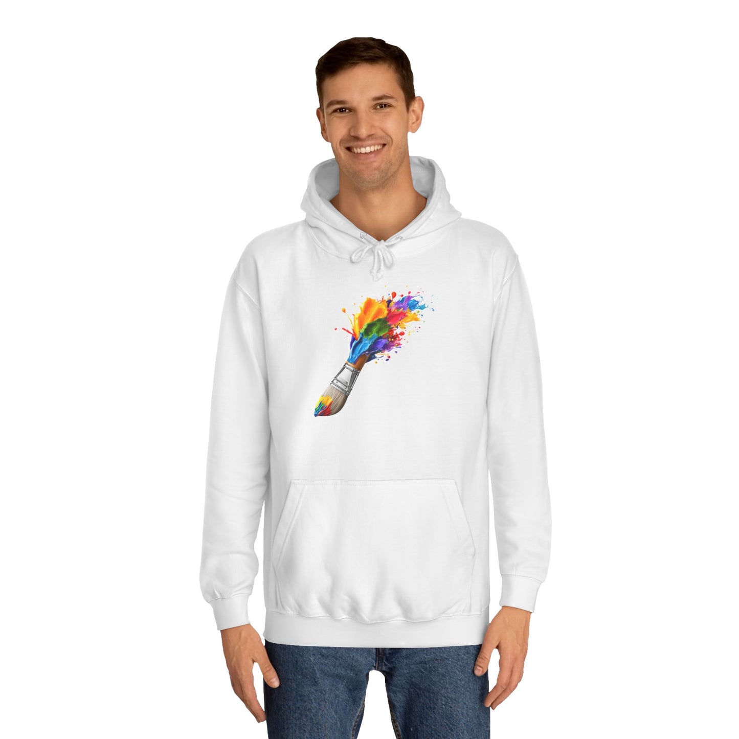 Artist Paintbrush Hoodie — Color Splash Creative Sweatshirt