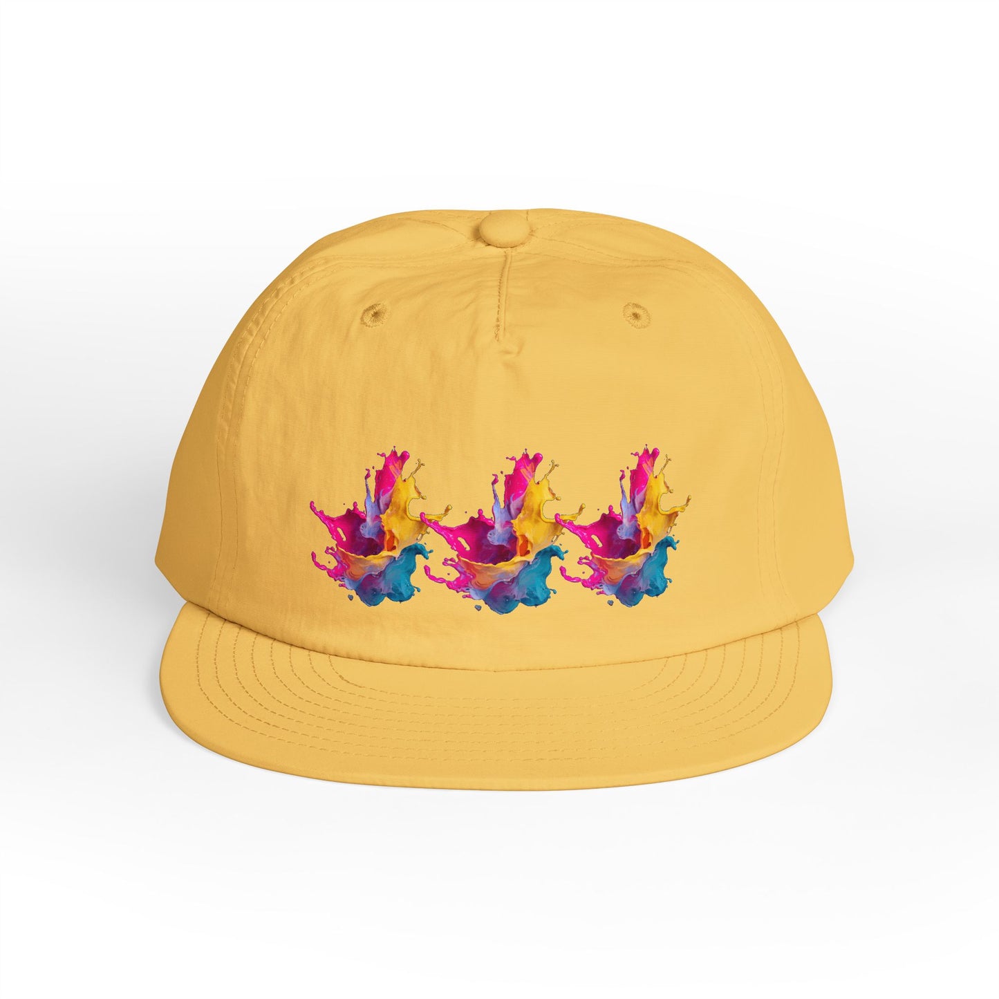 Surf Cap — Colorful Watercolor Wave Snapback Hat