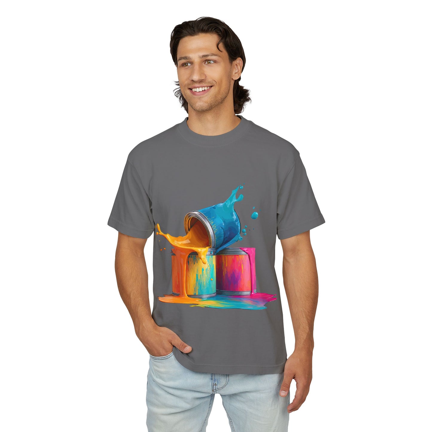 Paint Splash T-Shirt — Colorful Pour Painting Graphic Tee