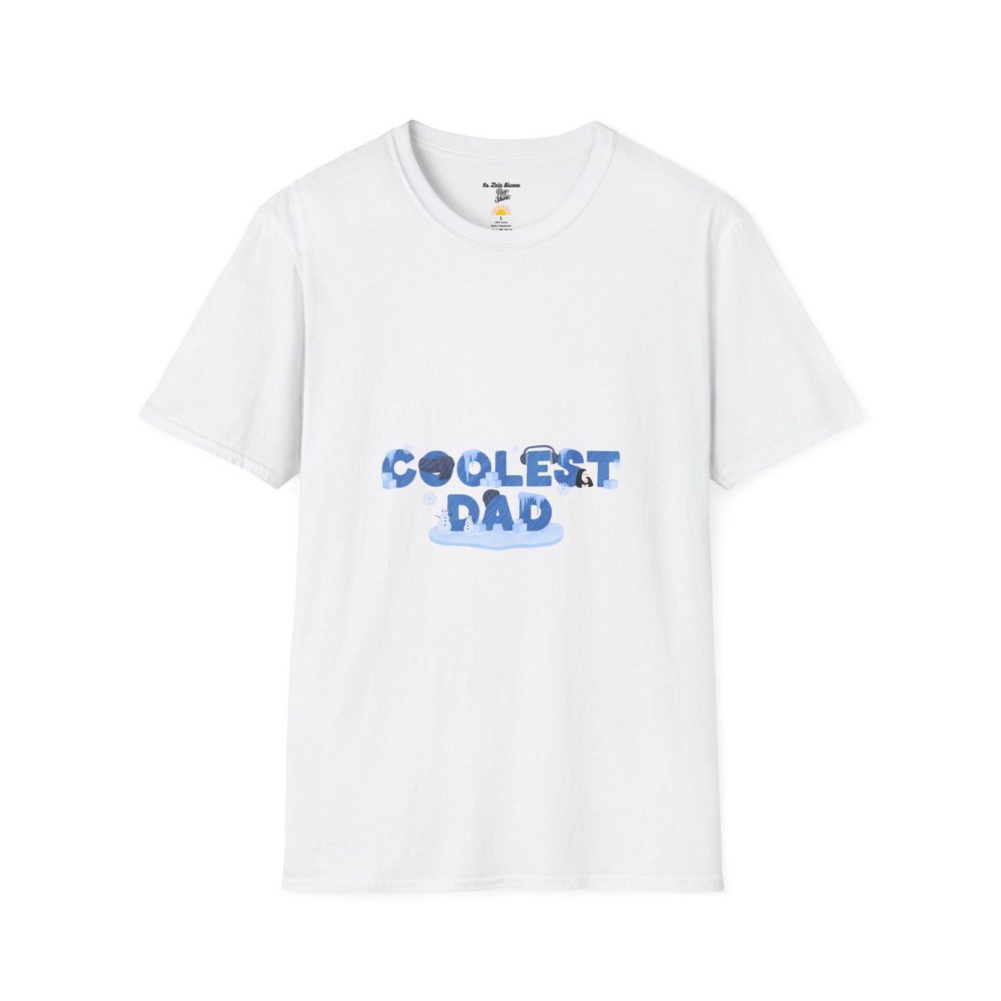 Coolest Dad T-Shirt — Blue Pattern "Coolest Dad" Graphic Tee