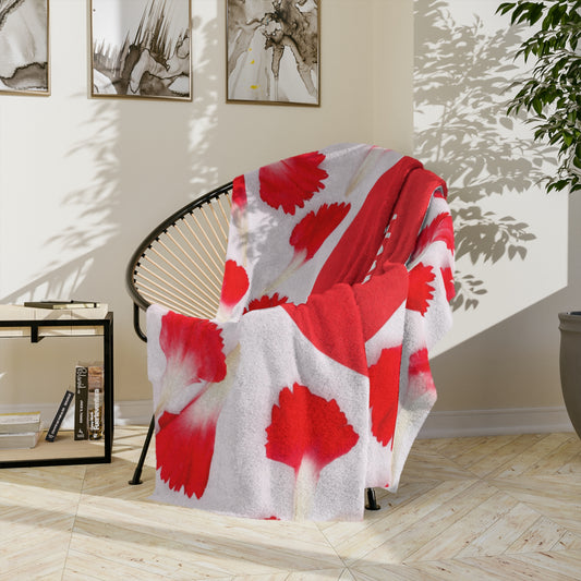 Happy Mother's Day Velveteen Blanket — Red Carnation Microfiber Throw