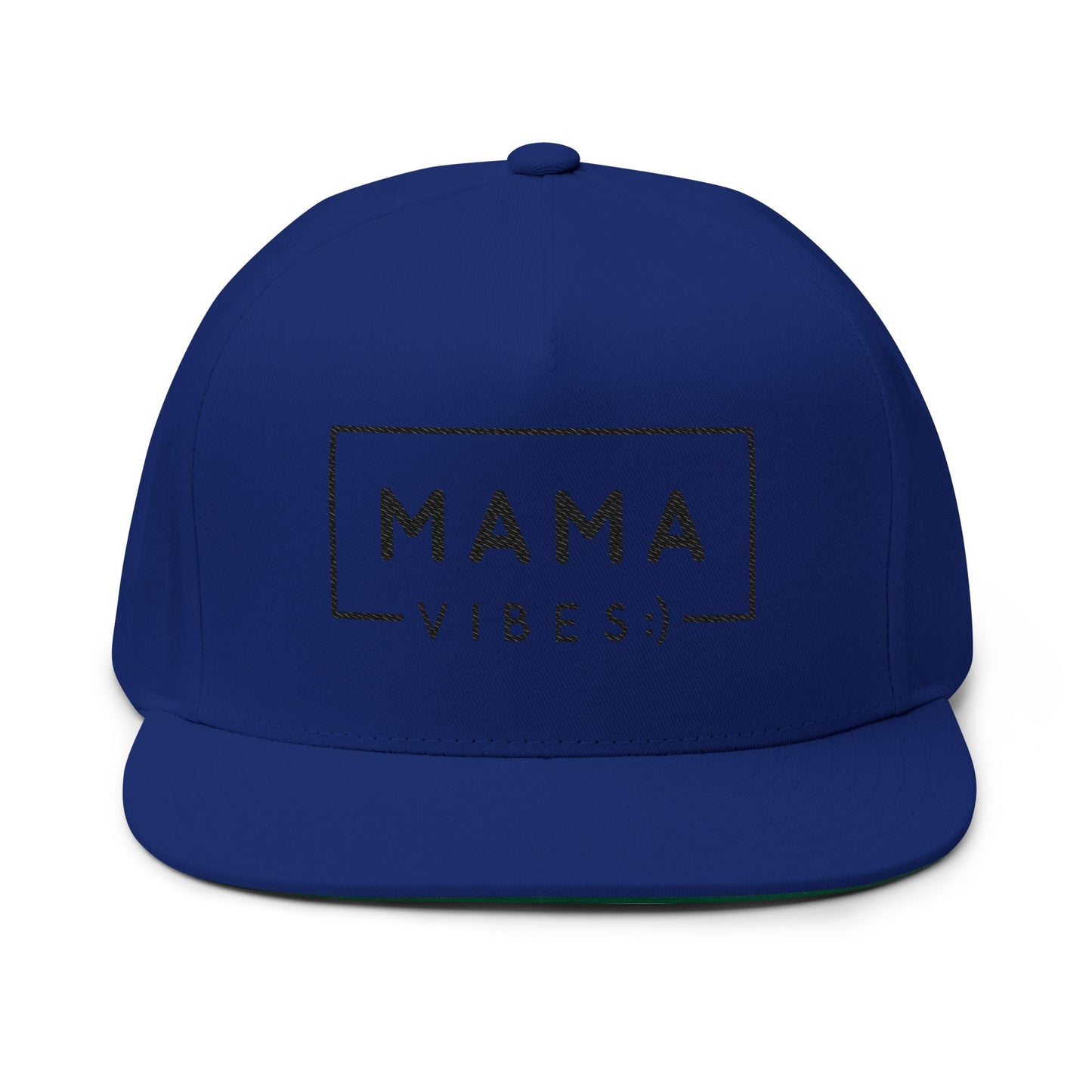 Mama Vibes Embroidered Flat Bill Cap