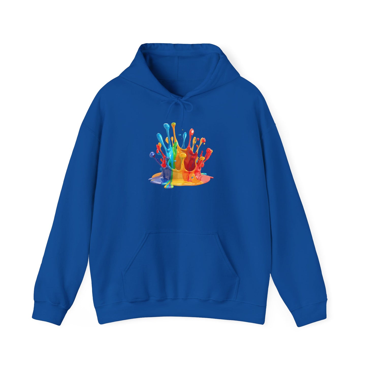 Color Splash Crown Hoodie – Rainbow Paint Crown Graphic Sweatshirt