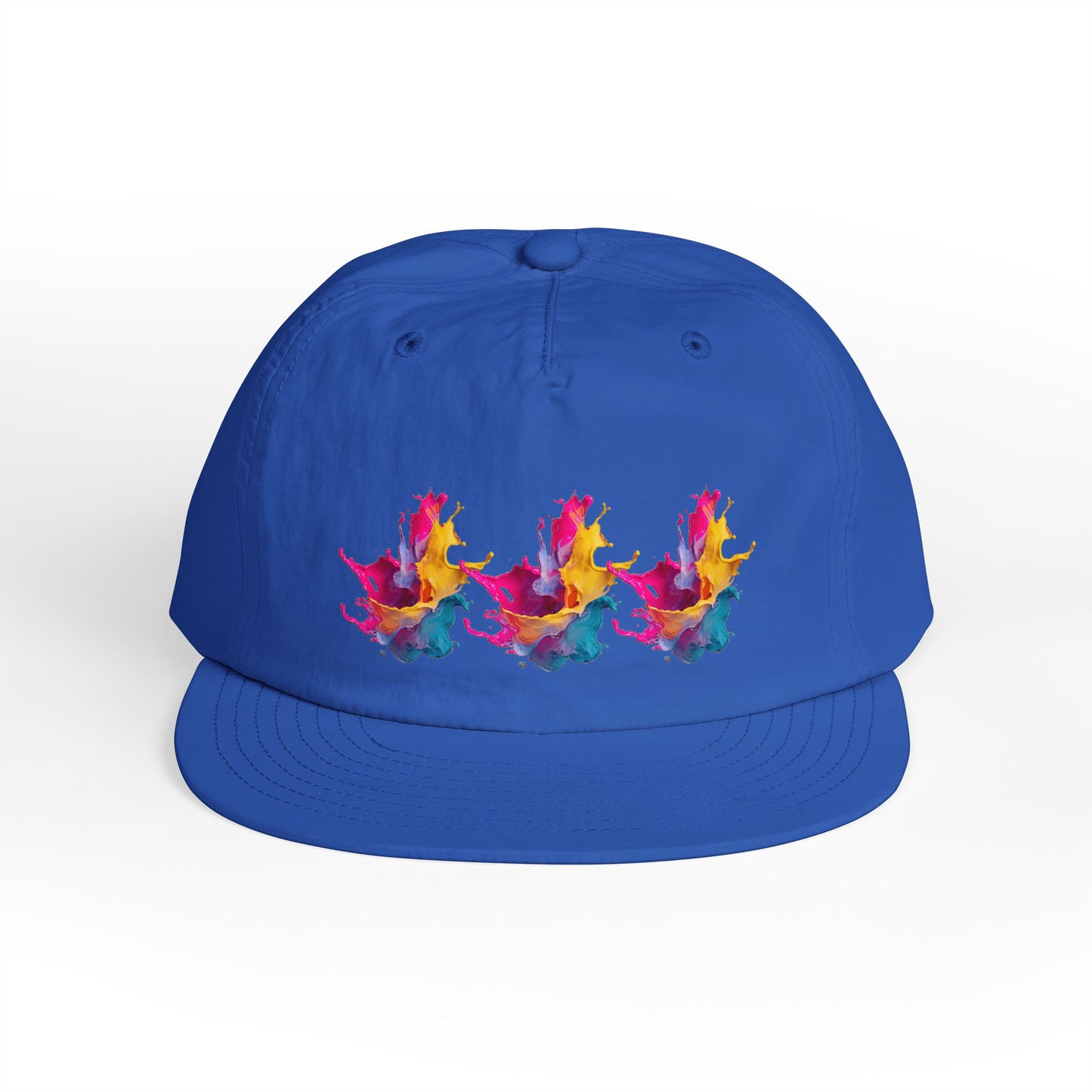 Surf Cap — Colorful Watercolor Wave Snapback Hat