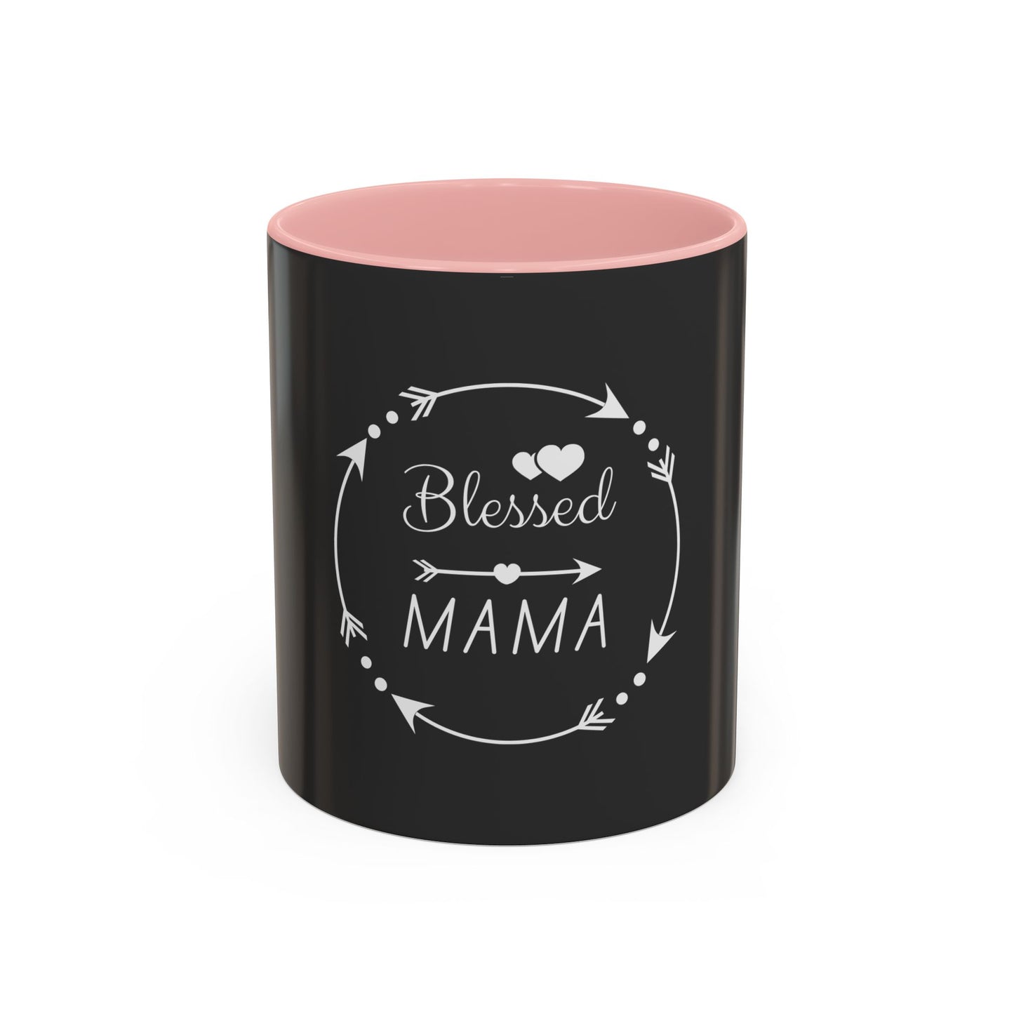 Blessed Mama Accent Coffee Mug – Black 11/15oz Gift for Moms