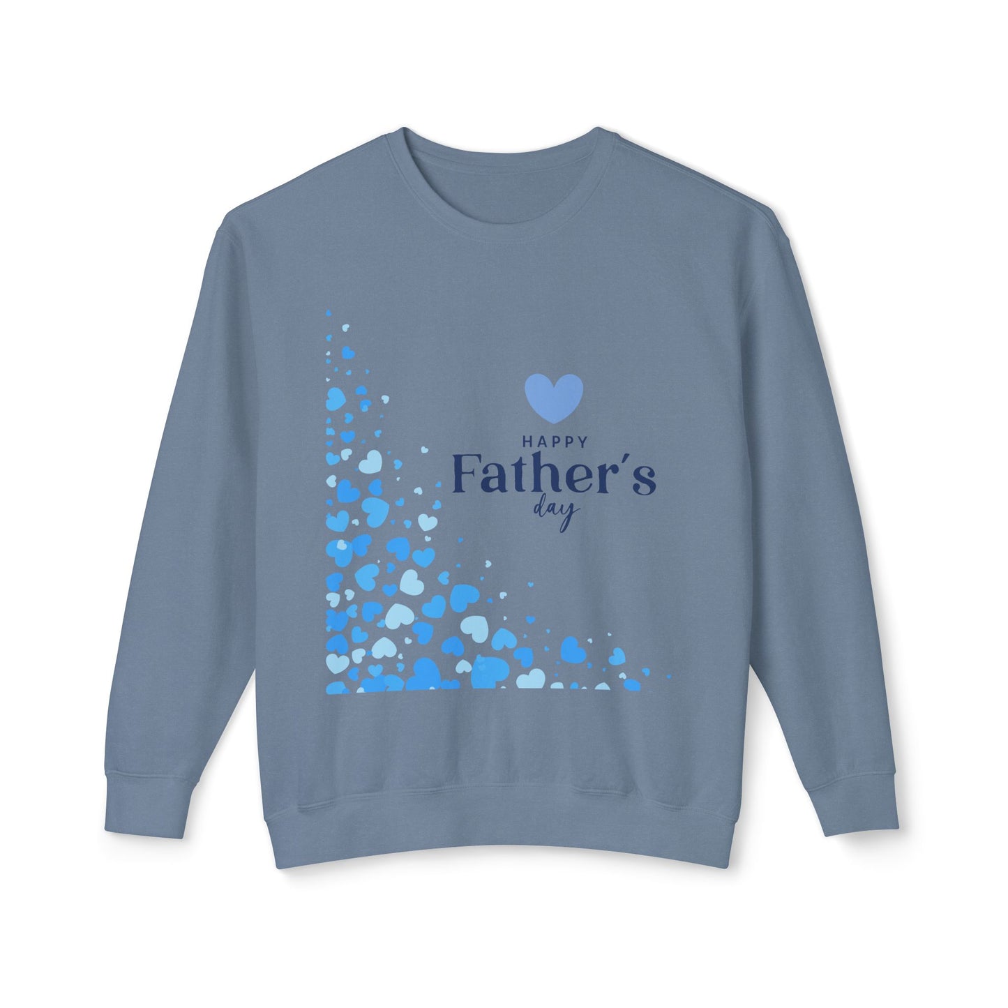 Father's Day Crewneck Sweatshirt – Blue Heart Happy Father's Day Design