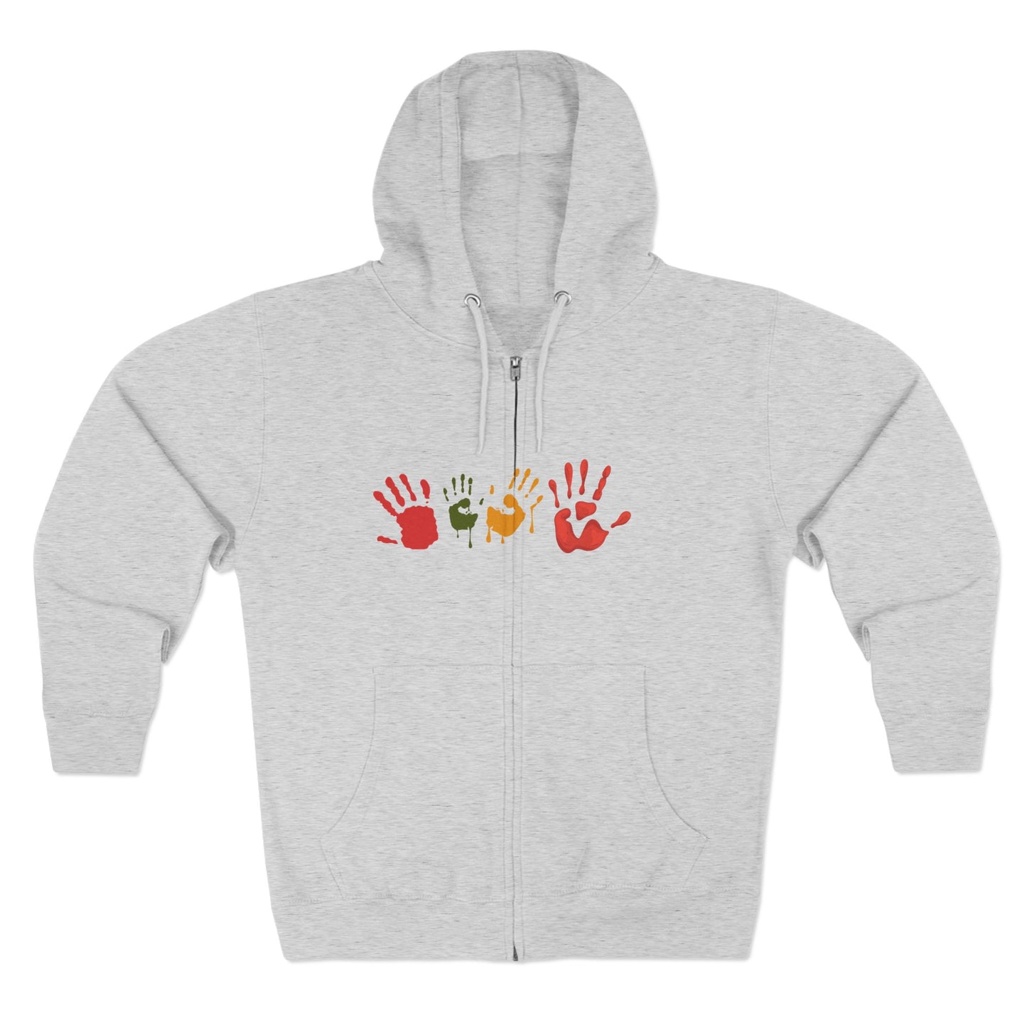 Autumn Handprint Zip Hoodie — Art Design