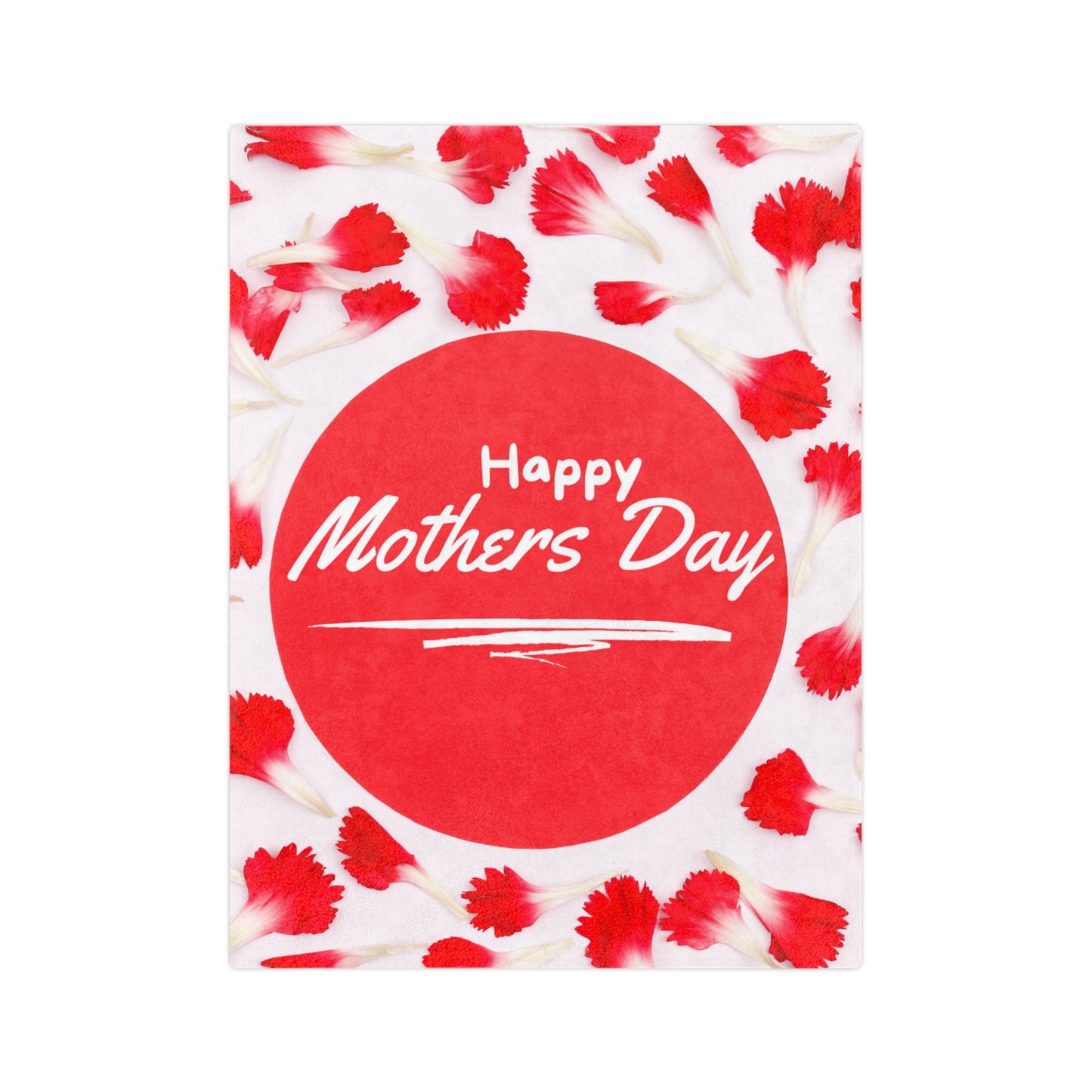 Happy Mother's Day Velveteen Blanket — Red Carnation Microfiber Throw