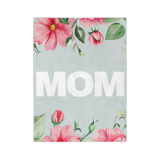 Mom Floral Microfiber Blanket — Cozy Velveteen Throw for Mother’s Day & Gifts