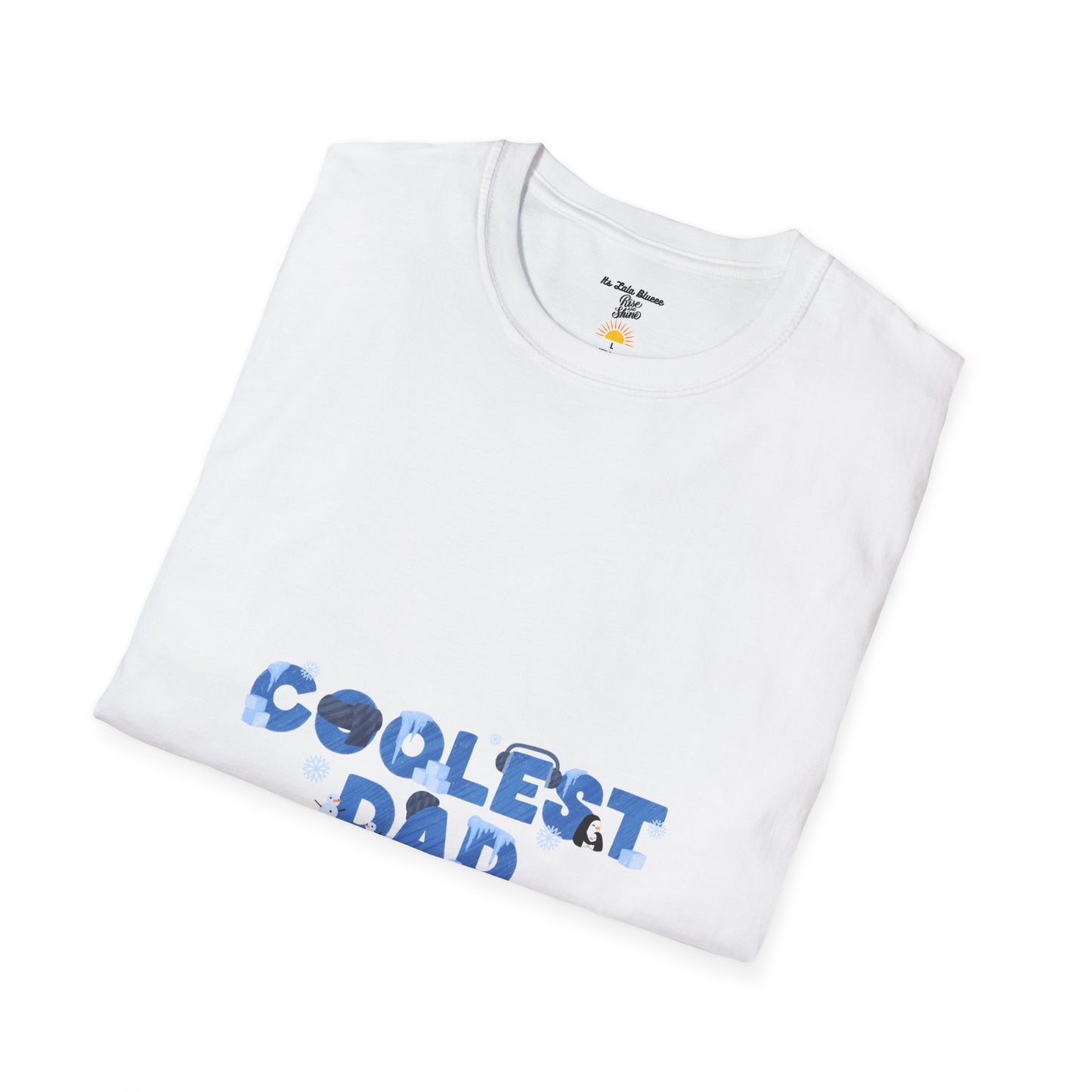Coolest Dad T-Shirt — Blue Pattern "Coolest Dad" Graphic Tee