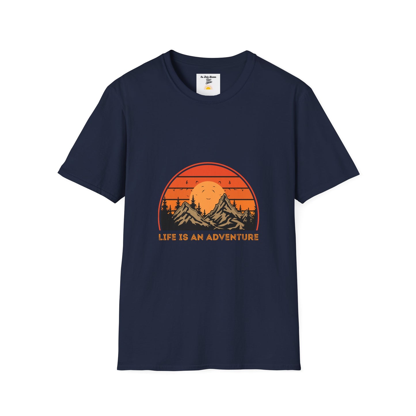 Adventure Mountains T-Shirt — "Life Is An Adventure" Retro Sunset Tee