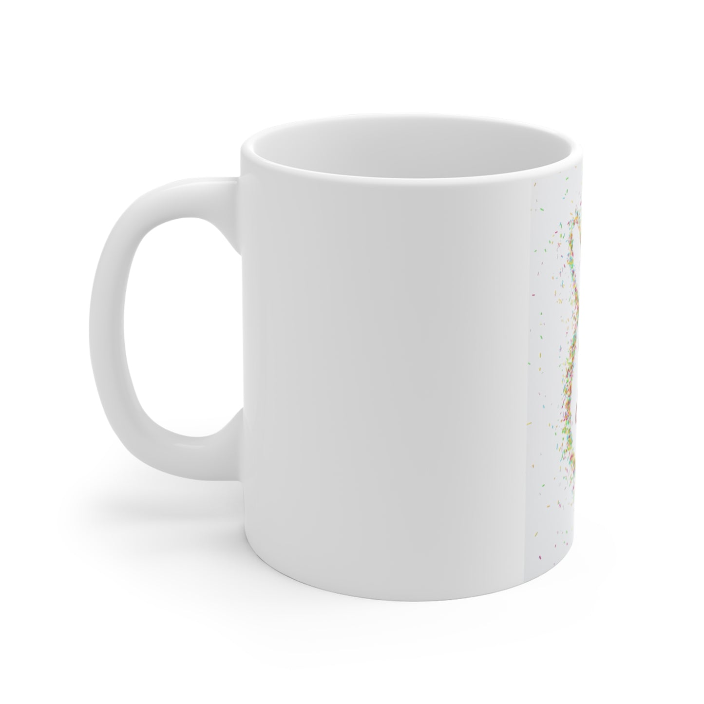Happy Easter Bunny Silhouette 11oz Mug — Pastel Confetti Holiday Coffee Cup