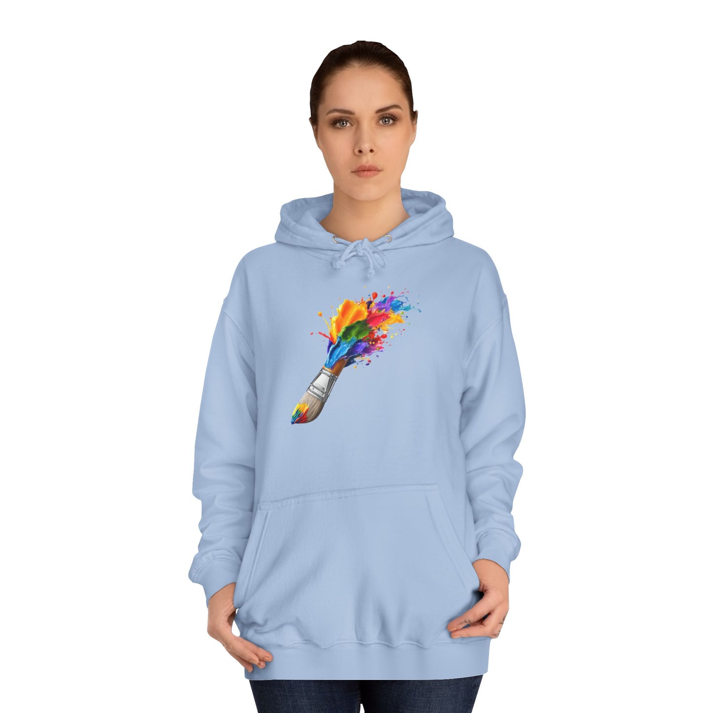 Artist Paintbrush Hoodie — Color Splash Creative Sweatshirt