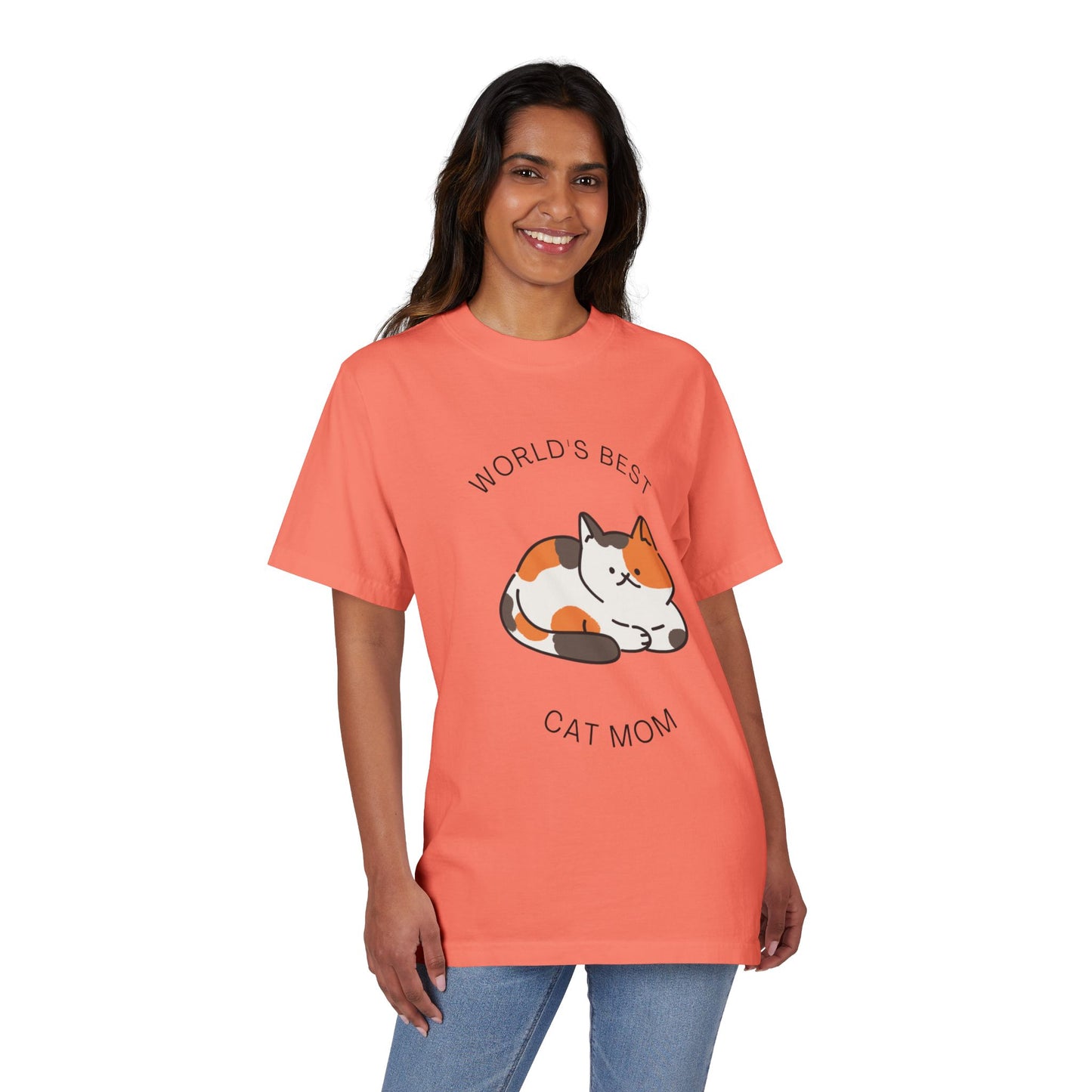 World's Best Cat Mom T-Shirt — Cute Calico Cat Graphic Tee for Cat Lovers