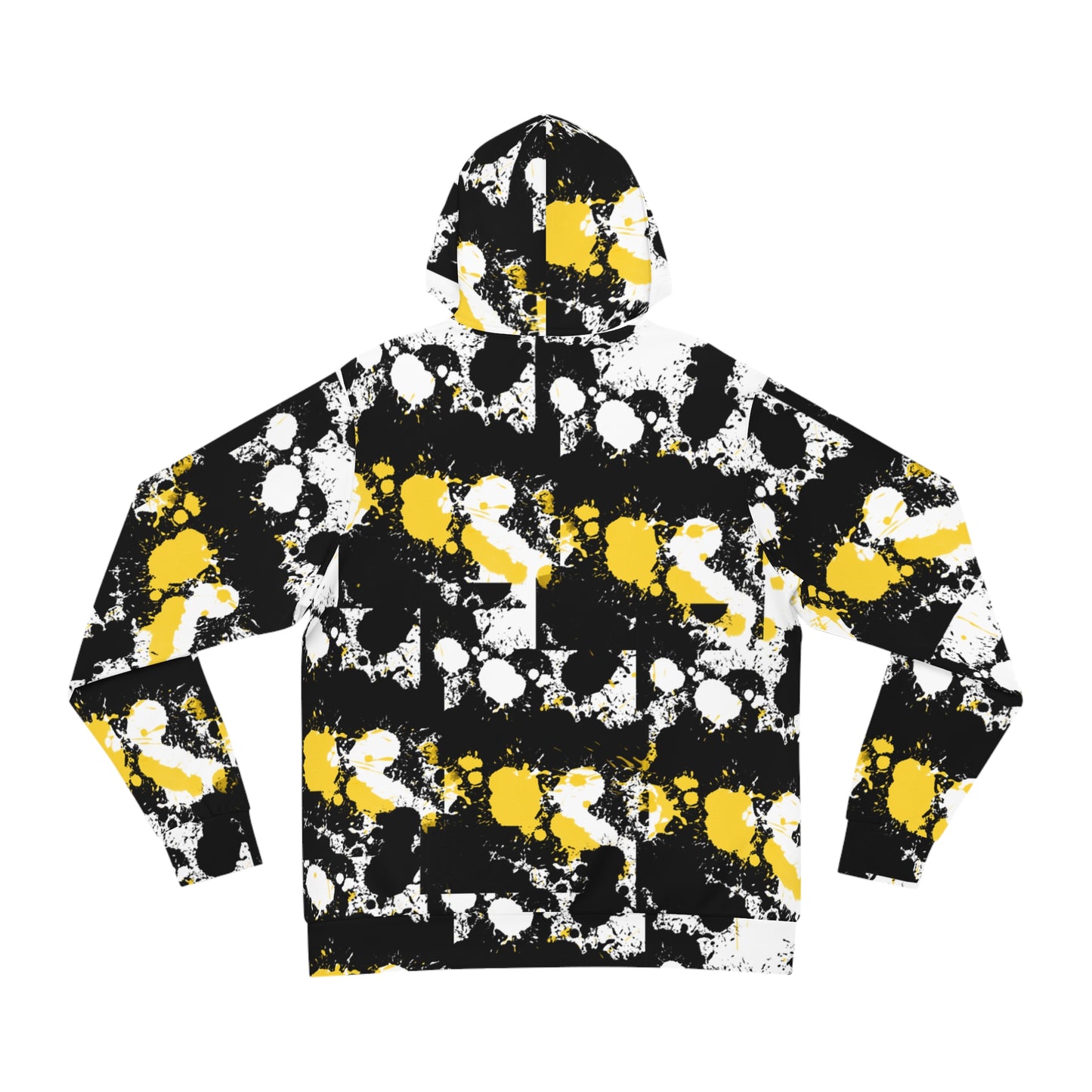 Abstract Yellow Black Splatter Hoodie
