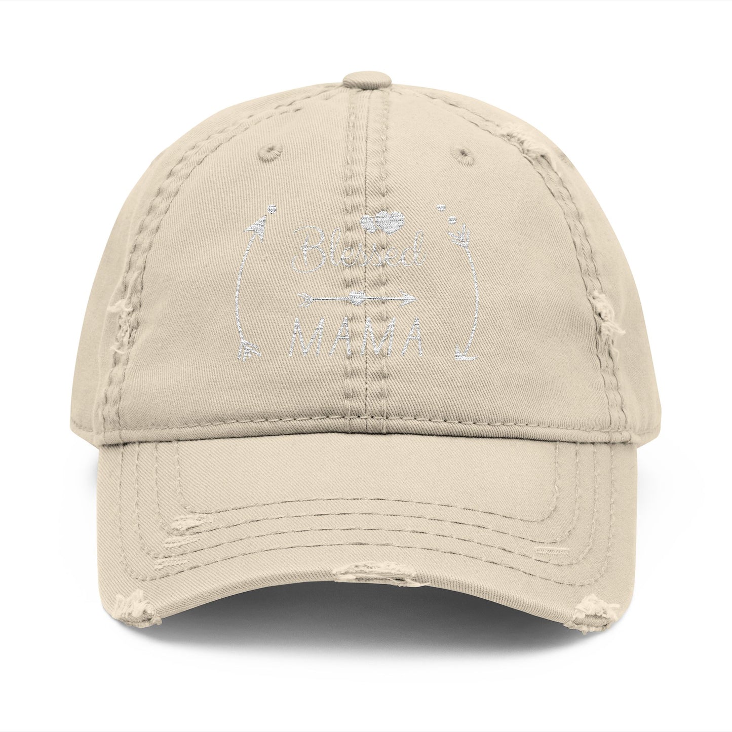 Blessed Mama Embroidered Distressed Dad Hat