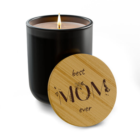 Best MOM Ever 14oz Scented Soy Candle — Engraved Bamboo Lid (Mother's Day Gift)