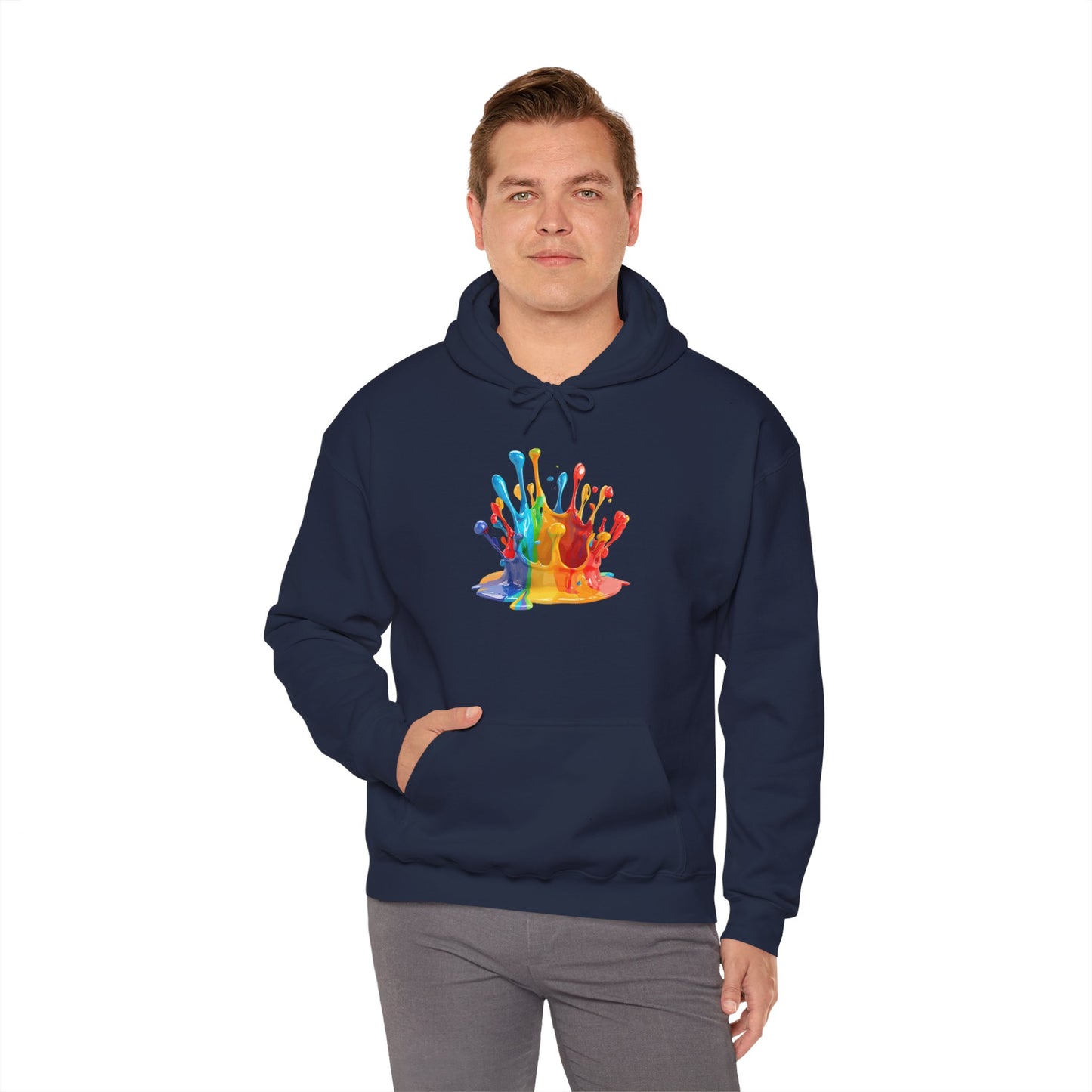 Color Splash Crown Hoodie – Rainbow Paint Crown Graphic Sweatshirt