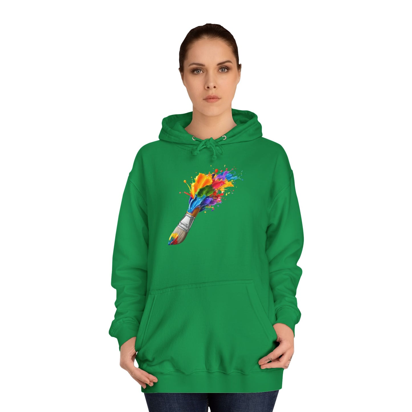 Artist Paintbrush Hoodie — Color Splash Creative Sweatshirt