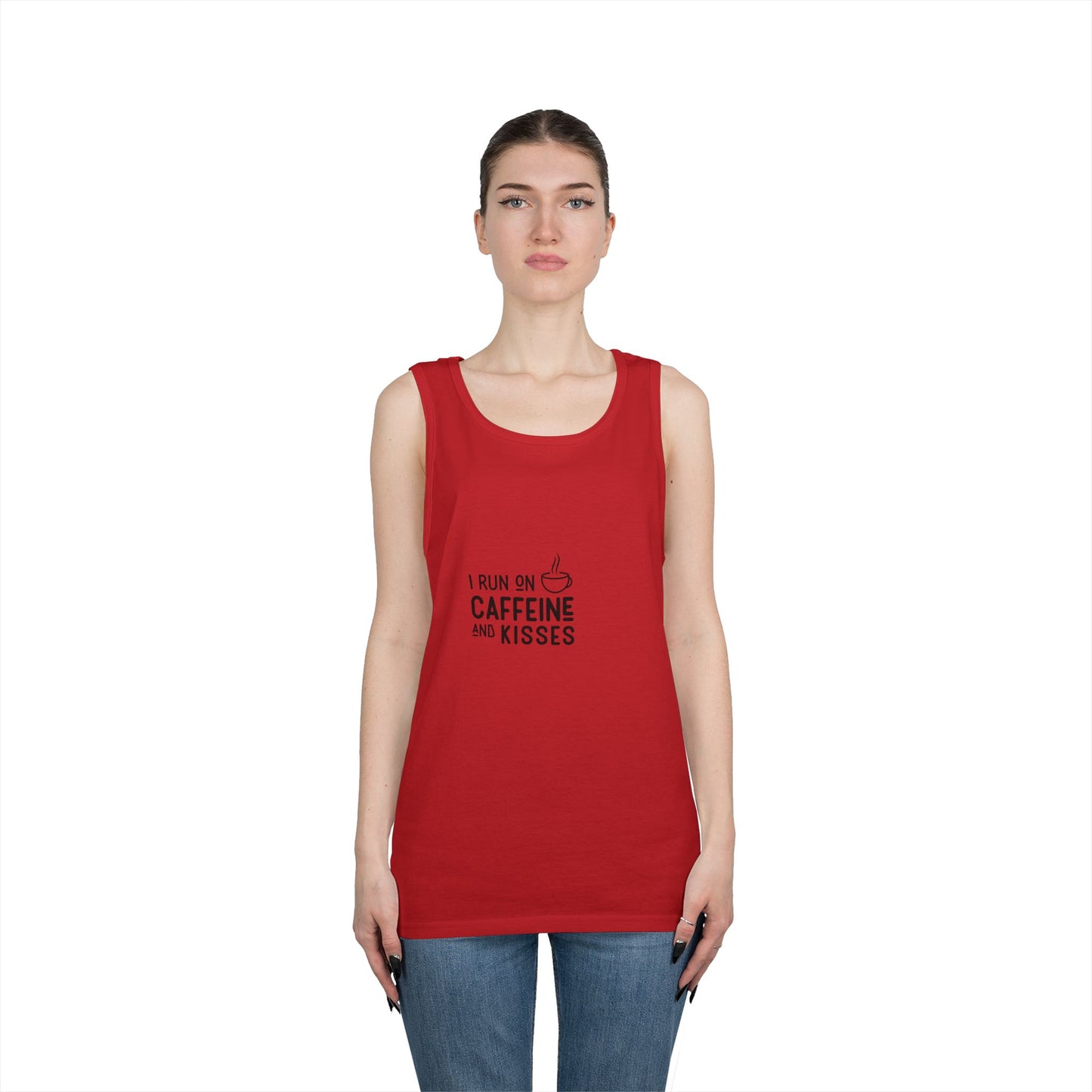 Caffeine & Kisses Tank Top — Cute Coffee Lover Shirt
