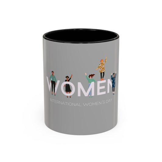 International Women’s Day Accent Coffee Mug — WOMEN Celebration Ceramic Mug (11/15oz)