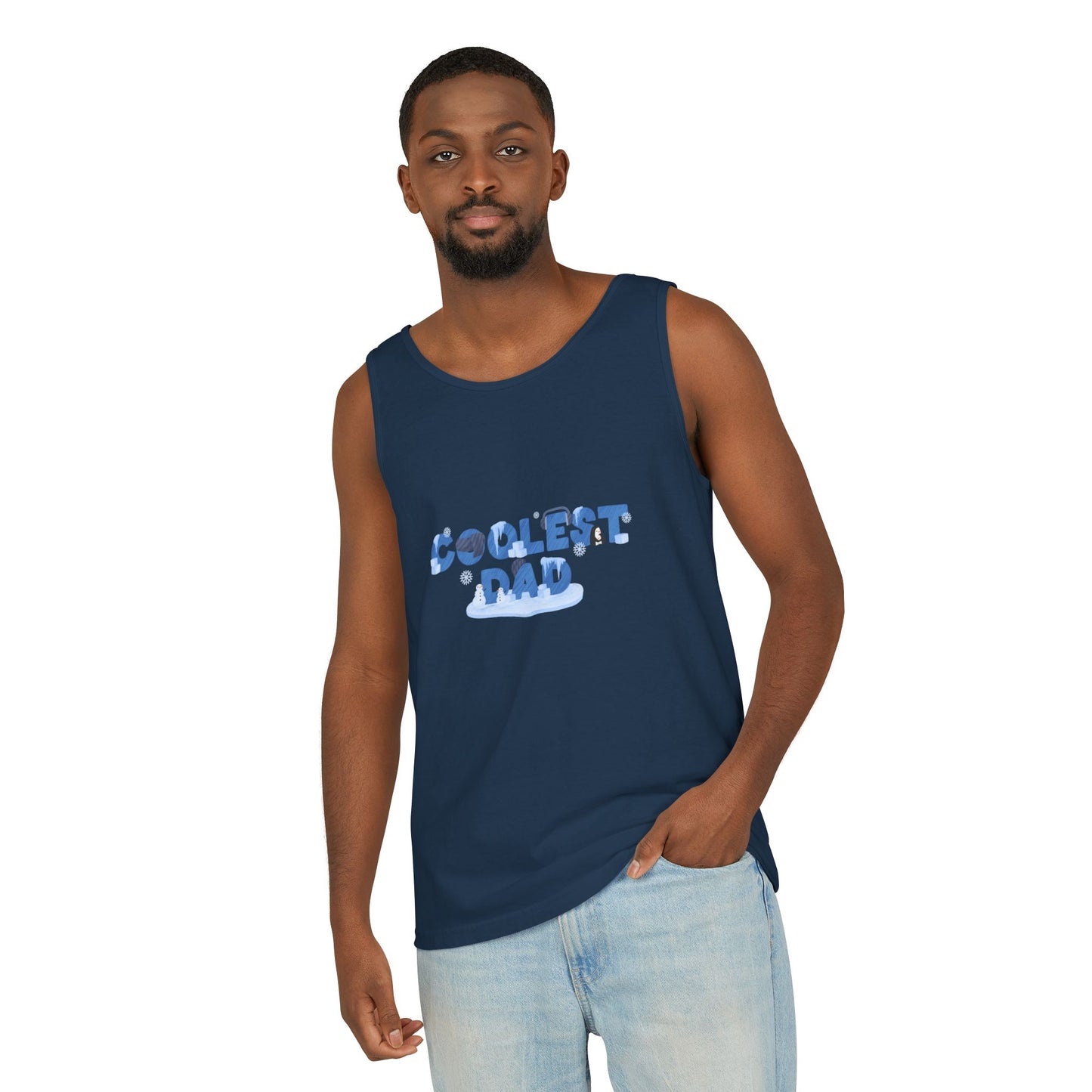 Coolest Dad Tank Top — Light Blue Retro Father's Day Tee