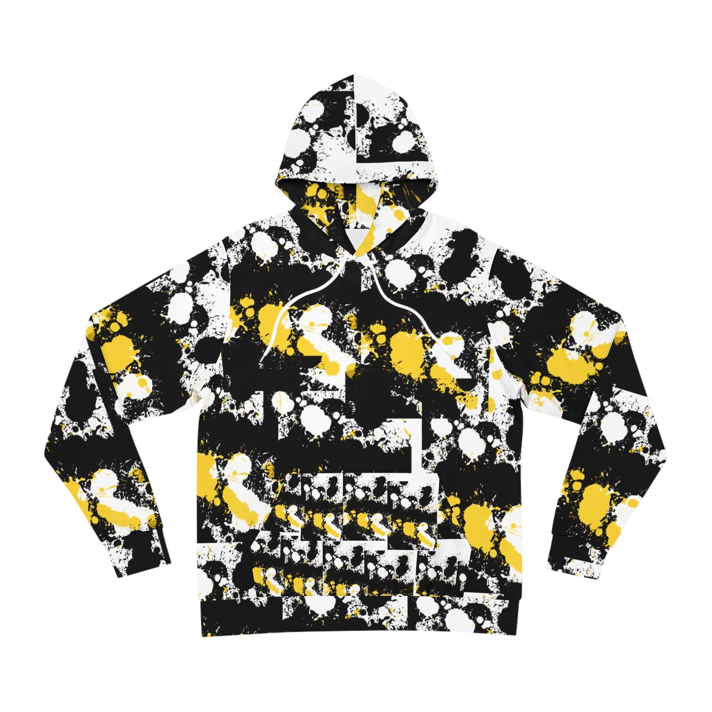 Abstract Yellow Black Splatter Hoodie