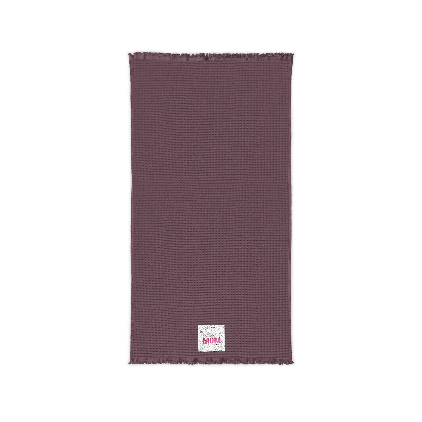 Embroidered Cotton Waffle Throw Blanket