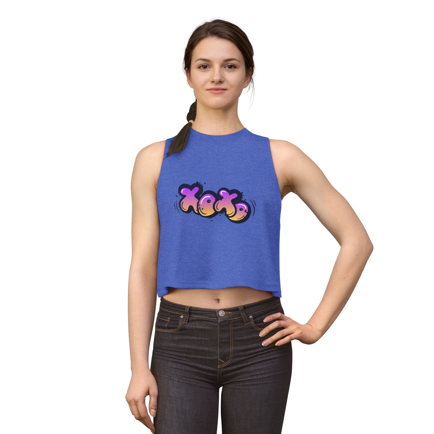 XOXO Graffiti Crop Top — Women’s Trendy Valentine Streetwear