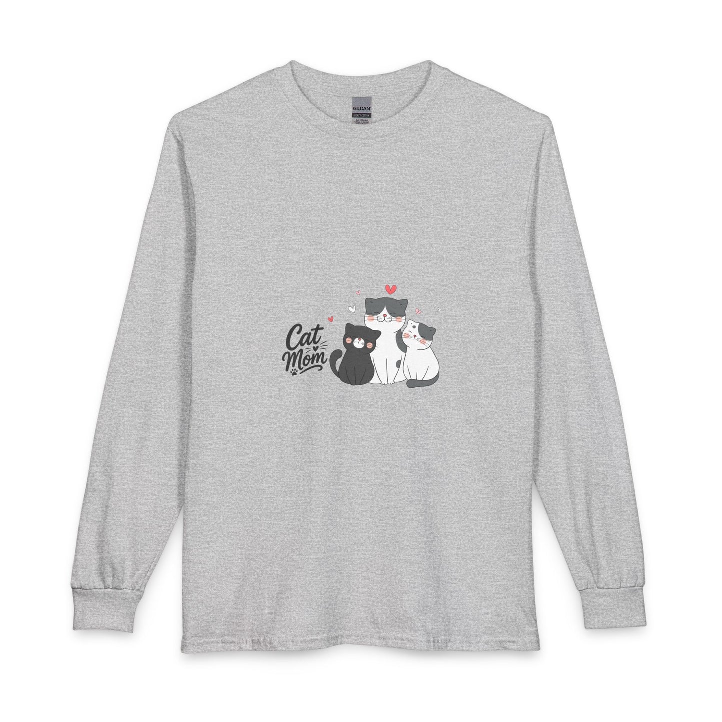 Cat Mom Long Sleeve Tee — Cute Cat Family Graphic Shirt
