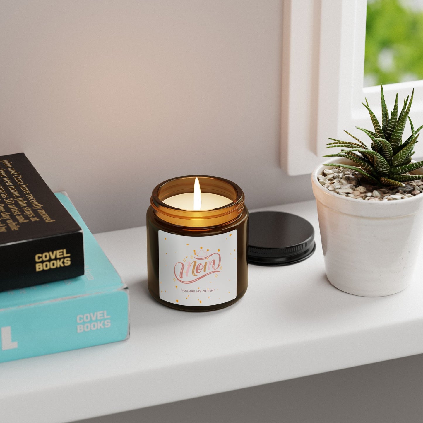 Mom Scented Soy Candle — Amber Jar, ‘You Are My Sunshine’ Gift