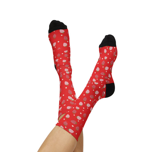 Red Strawberry Socks — Cute Strawberry Crew Socks
