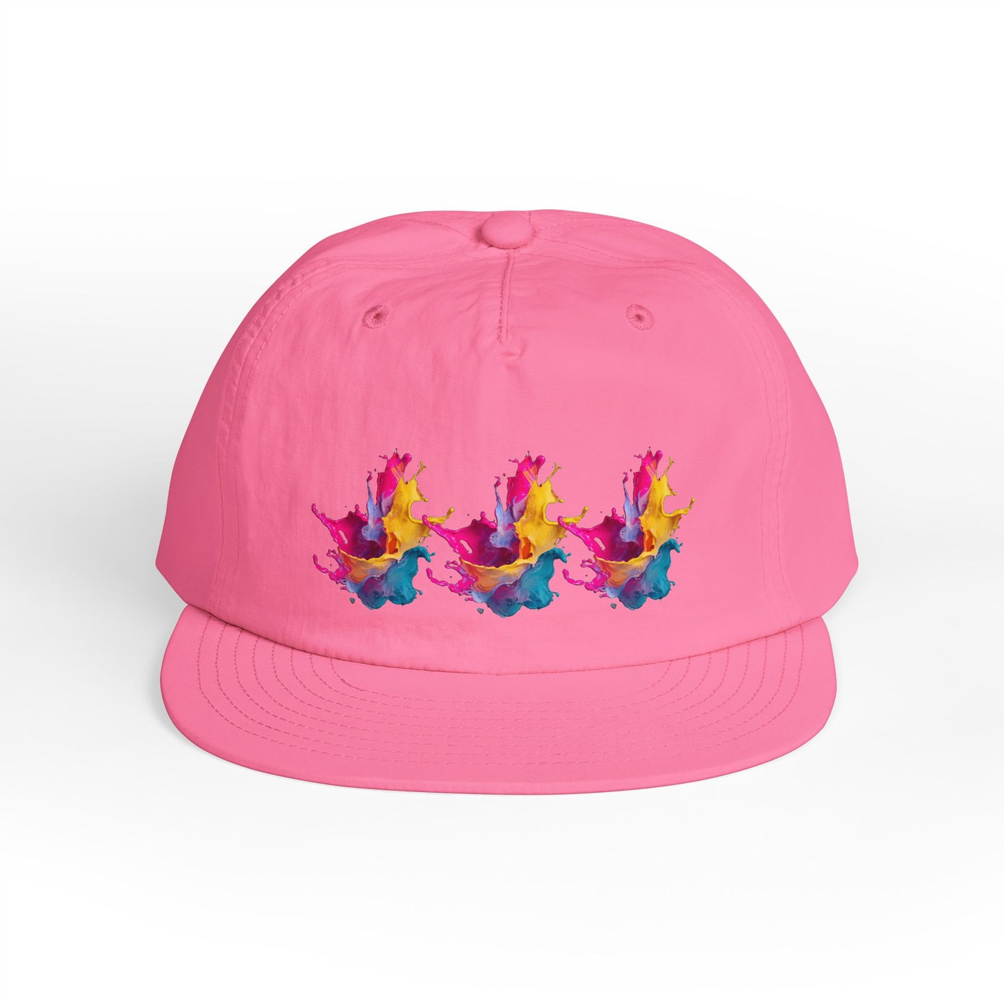 Surf Cap — Colorful Watercolor Wave Snapback Hat