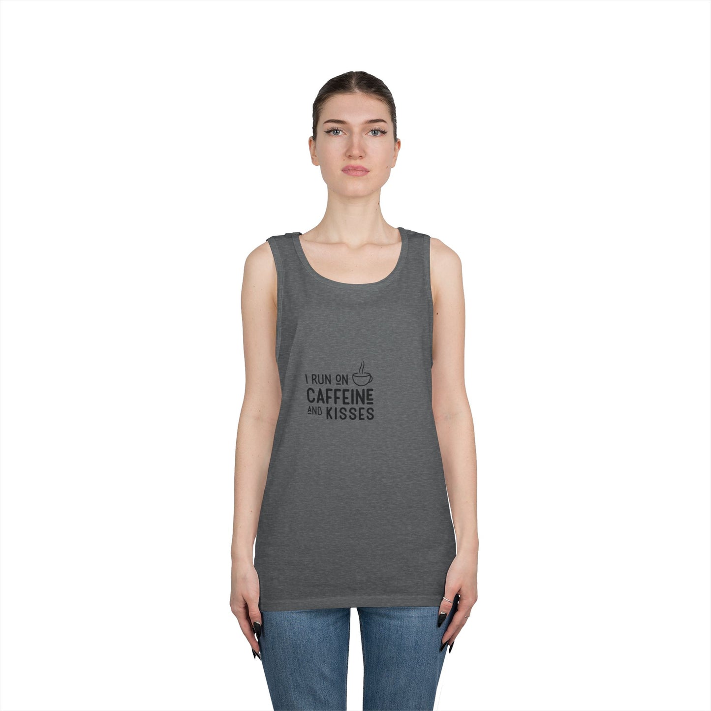 Caffeine & Kisses Tank Top — Cute Coffee Lover Shirt