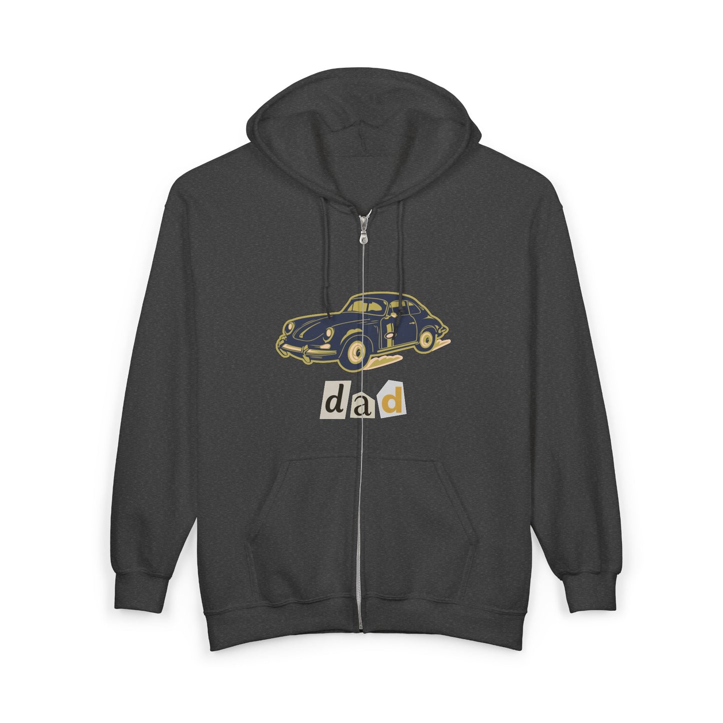 Vintage Beetle Zip Hoodie – 'dad' Car Graphic
