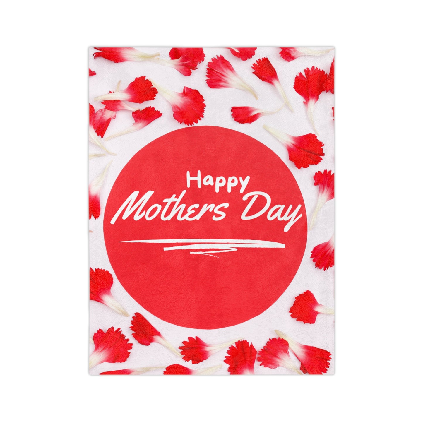 Happy Mother's Day Velveteen Blanket — Red Carnation Microfiber Throw