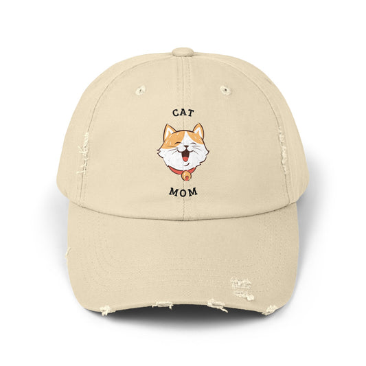 Dog Mom Distressed Cap — Casual Pet Lover Baseball Hat