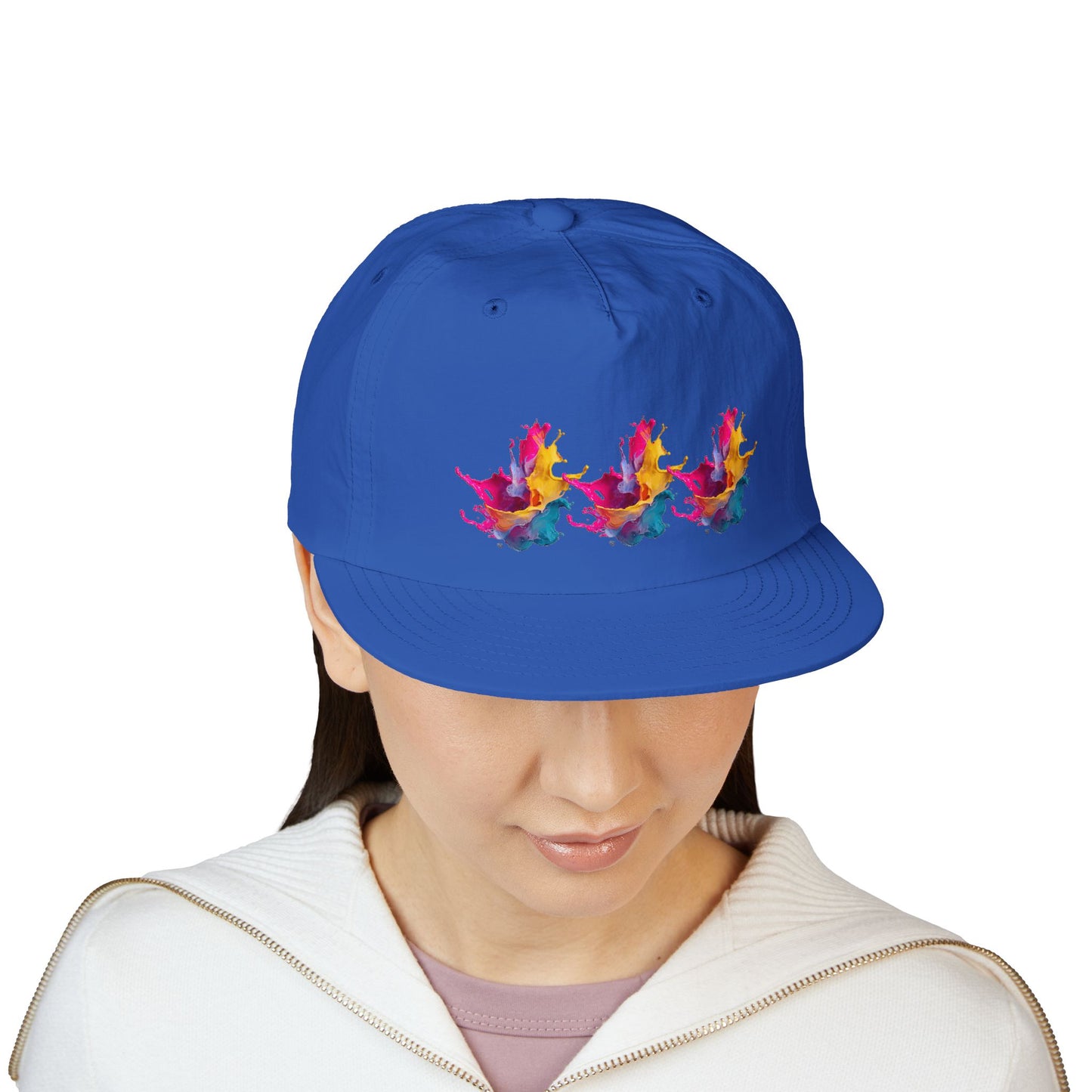 Surf Cap — Colorful Watercolor Wave Snapback Hat